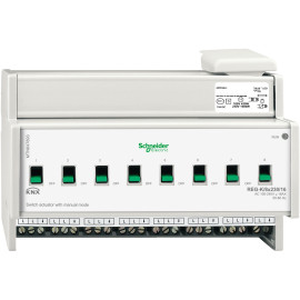 Actionneur de commutation KNX 8 sorties 16A - Commande manuelle