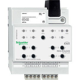Actionneur de stores KNX 4x24V 6A à commande manuelle