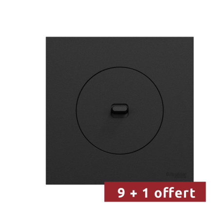 Pack 10 va-et-vient / interrupteurs / poussoirs à levier Odace 2025 Schneider Electric - Noir