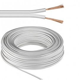 Câble haut parleur meplat gris 2X1 - vendu par rouleau de 100 mètres
