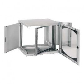 Coffret Actassi 19” OPB 9U - Chassis pivotant, porte vitrée - Dimensions 513 x 600 x 400mm