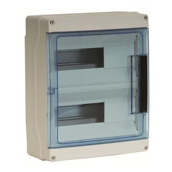 Coffret Electrique Etanche, 8 Modules IP65 Coffret Electrique Etanche Exterieur, avec Terminaux et Rails Intégrés Boîte à Fusibles Distributeur en Saillie Boîtier, pour Disjoncteur Mural (8 Module