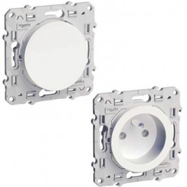 Lot de 5 va-et-vient 10A et 15 prises 16A 2P+T Odace - Blanc