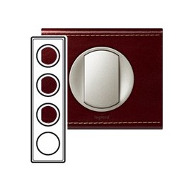 Plaque cuirée Céliane - Cuir brun texturé - 4/5 modules
