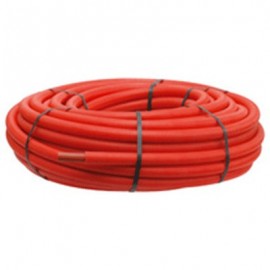 Tube PER polyéthylène prégainé couronne 16x1,5 100m rouge