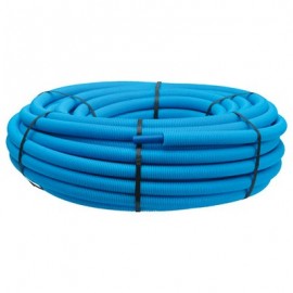 Tube PER polyéthylène prégainé couronne 20x1,9 50m bleu