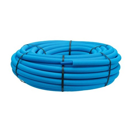 Tube PER polyéthylène prégainé couronne 12x1 100m bleu