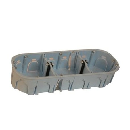 Boîte d'encastrement - cloison sèche - vis - 3 postes - horizontal/vertical - profondeur 40mm
