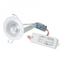 Kit LUNAR 50/2 Électronique Blanc VP - Spot Encastré Orientable + Convertisseur + Lampe Halogène