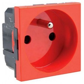 Prise 2P+T Mosaic - Rouge antimicrobien