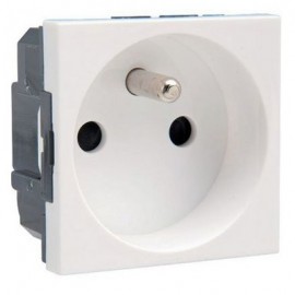 Prise 2P+T Mosaic - Blanc antimicrobien