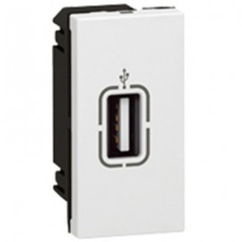 Prise USB Data femelle préconnectorisée Mosaic - 1 module - blanc