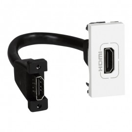 Prise audio vidéo HDMI type A Mosaic - préconnectorisée - 1 module - blanc