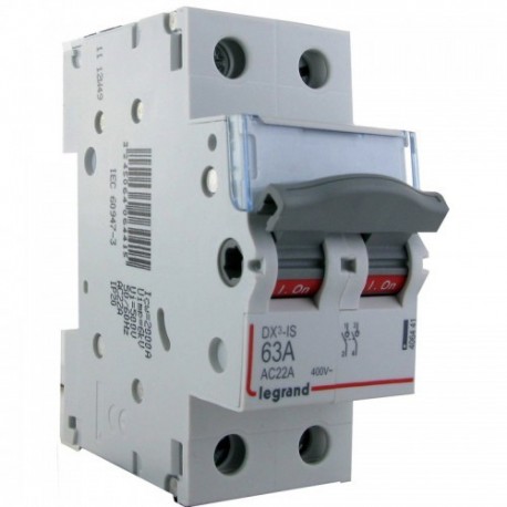 Inter-sectionneur de tête DX³-IS-vis/vis-2P-400V~-63 A-2M