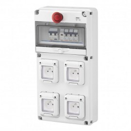 Coffret d'étage Q-Din 10 - 4 prises 2P+T - 10/16A