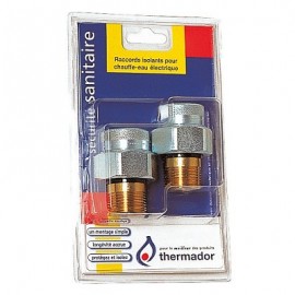 Blister 2 raccords isolants pour chauffe-eau MF 3/4