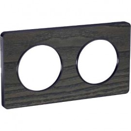 Plaque Odace Touch - Frêne avec liseré anthracite - Double horizontale et verticale