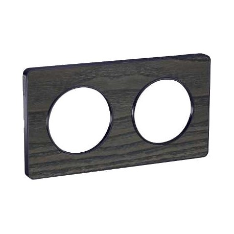 Plaque Odace Touch - Frêne avec liseré anthracite - Double horizontale et verticale