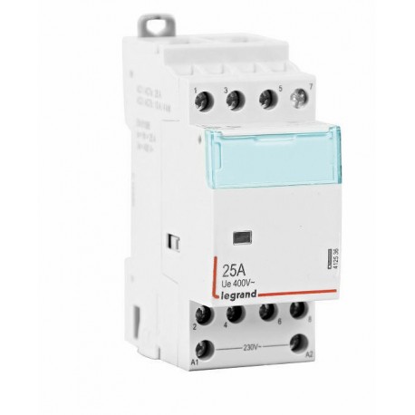 Contacteur de puissance bobine 230 V~ 4P - 400 V~ 25 A - 4O - 2 modules