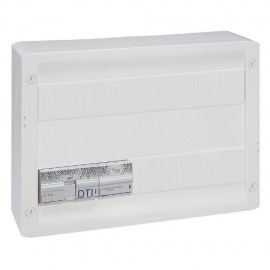 Coffret multimédia Double Play avec brassage - équipé et précâblé 4 prises RJ45 - 18 modules