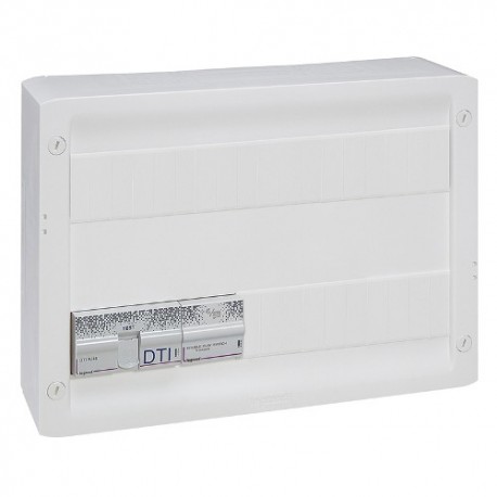 Coffret multimédia Double Play avec brassage - équipé et précâblé 4 prises RJ45 - 18 modules