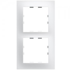 Plaque Kallysta double poste verticale - Entraxe 71mm - Blanc