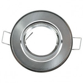 Support plafond rond orientable ∅ 86 mm - finition argent