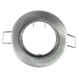 Support plafond rond fixe ∅ 78 mm - finition argent