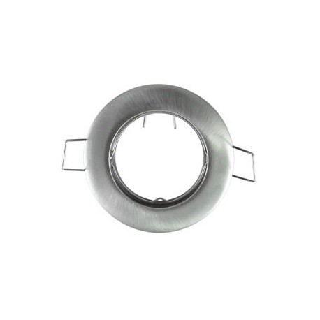 Support plafond rond fixe ∅ 78 mm - finition argent 