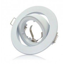 Support plafond rond orientable avec collerette ∅ 95 mm - finition blanc