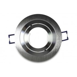 Support plafond rond orientable ∅ 92 mm - finition aluminium brossé