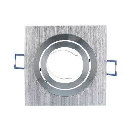 Support plafond carré orientable ∅ 92 mm - finition aluminium brossé