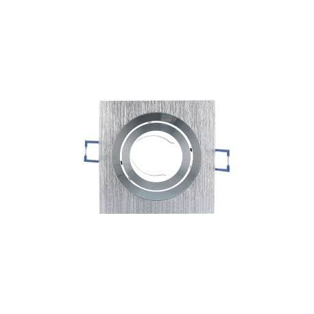 Support plafond carré orientable ∅ 92 mm - finition aluminium brossé 