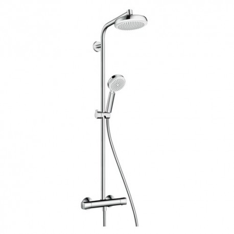 Showerpipe Crometta 160 - Colonne de douche avec bras de douche de 350mm - 1 jet - Chrome