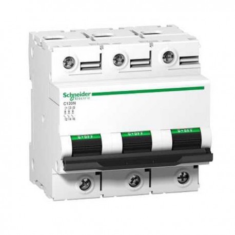 Disjoncteur modulaire miniature C120N Acti9 - 3P - 80A - Courbe D