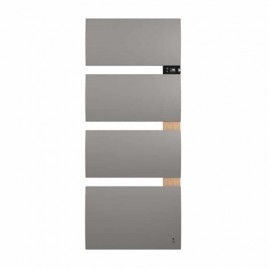 Radiateur sèche-serviettes Symphonik avec système d'enceintes Cabasse® intégré - Mât à droite - Gris/Chêne