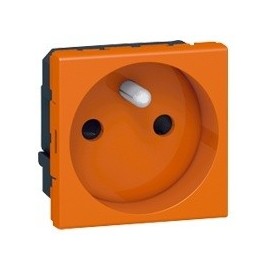 Prise 2P+T Mosaic - Orange antimicrobien