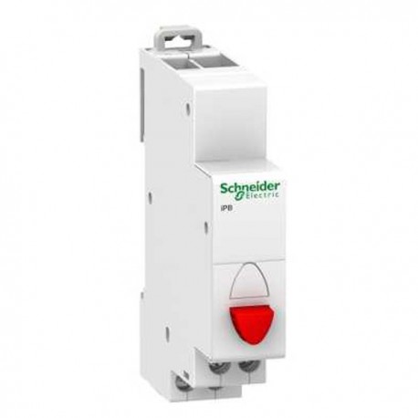 Bouton-poussoir simple rouge - 1 NF - 20 A - 230 VCA - Acti9 - iPB 