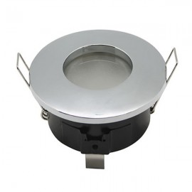 Support spot rond fixe BBC étanche ∅ 82 mm - Finition chrome