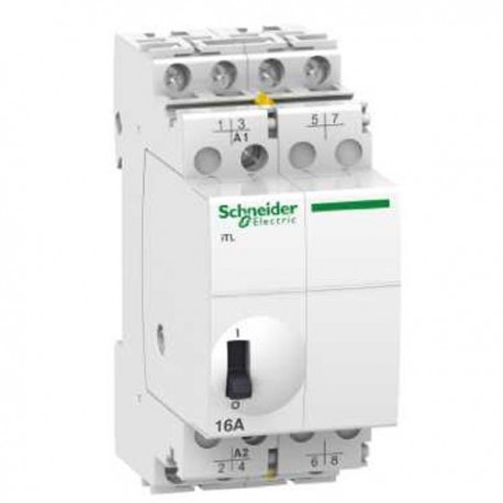 Télérupteur - 16A - 4NO - 24VCA - 12VCC - 50-60Hz - Acti9 - iTL 