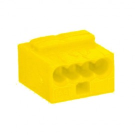 Borne micro - 4 fils - Jaune - Série 243 Courant faible