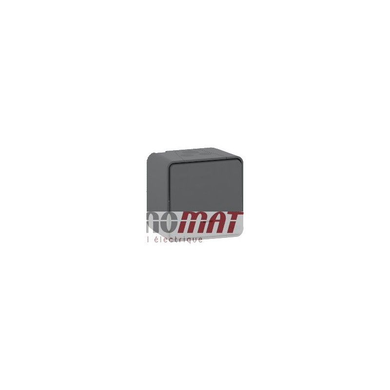 Mureva Styl  Bouton poussoir lumineux LED saillie  IP55 IK08  gris   MUR35028 