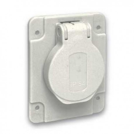 Socle de prise NF 65x85mm - 2P+T 10-16 A - IP54 - connex. arr. - gris