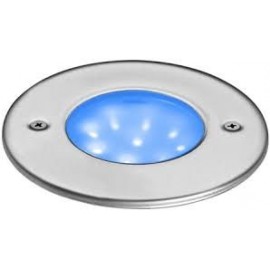 Spot LED encastré pour sol Ego Rond - 1.5W - Bleu - Inox