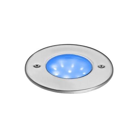 Spot LED encastré pour sol Ego Rond - 1.5W - Bleu - Inox