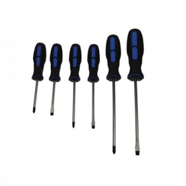 Lot de 6 tournevis - 3 plats 3 cruciformes