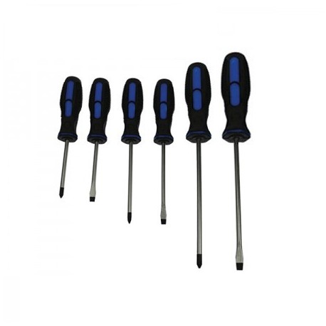 Lot de 6 tournevis - 3 plats 3 cruciformes