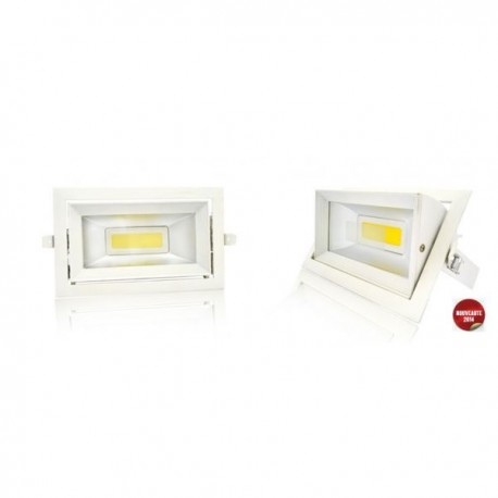 Spot encastré LED design projecteur - 40W - 4000K - orientable - Rectangulaire - Blanc cassé