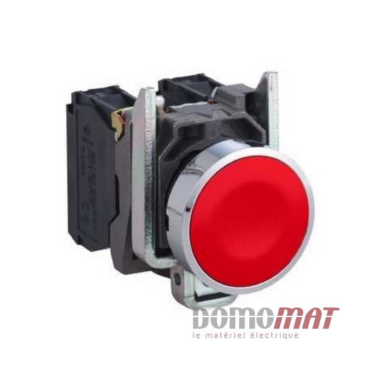 Bouton-poussoir de commande Harmony XB4 - affleurant - 1F - Ø22 - rouge