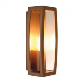 Applique Meridian Box 2 - Fonte rouillée - 25W - Sans ampoule - Paroi transparente